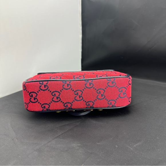 Gucci Monogram Multicolor Super Mini GG Marmont in Red wFloral Embroidery NEW! - Picture 7 of 14